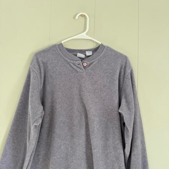 St Johns Bay vintage 90s lavender baggy henley pullover sweatshirt womens large - Picture 2 of 5